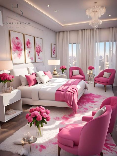 Twins Bedroom, Beautiful Dorm Room, Women Bedroom, Luxury Room Bedroom, Pink Bedroom Decor, Pink Room Decor, Classy Bedroom, Deco Rose, Dream Apartment Decor