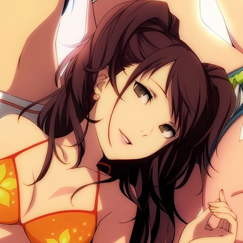 Rise Icons Persona, Rise Kujikawa Banner, Souyo Fanart, Brunette Pfps, Rise Persona 4, Persona Game, Rise Kujikawa, Yu Narukami, Black Cat Drawing