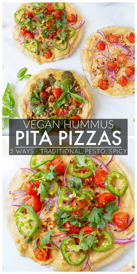 Food Witchcraft, Hummus And Pita Bread, Veggie Pita, Hummus Pizza, Pita Bread Pizza, Hummus Pita, Pretty Bowls, Spicy Hummus, Pita Pizza