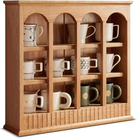 Amazon.com: Wayshome 100% Solid Wood Desktop Organizer, Cherry Wood Coffee Mug Storage Rack, 22" H Arch Coffee Cup Holder, Display Cabinet for Artifacts and Mugs : Home & Kitchen Wood Coffee Mug, Coffee Mug Storage, Mug Storage, Coffee Cup Holder, Mug Display, Desktop Organizer, Ceiling Fan In Kitchen, Bath Fixtures, Desktop Organization