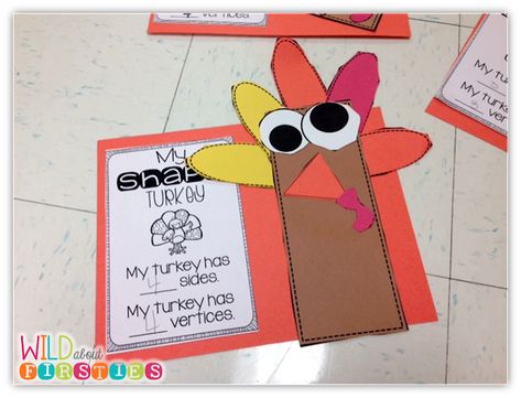 Gobblin’ Up Shapes! Turkey Shapes, Shape Turkey, Thanksgiving Math Kindergarten, Turkey Theme, Thanksgiving Activities Preschool, Shapes Kindergarten, Thanksgiving Kindergarten, Thanksgiving Turkey Craft, Thanksgiving School