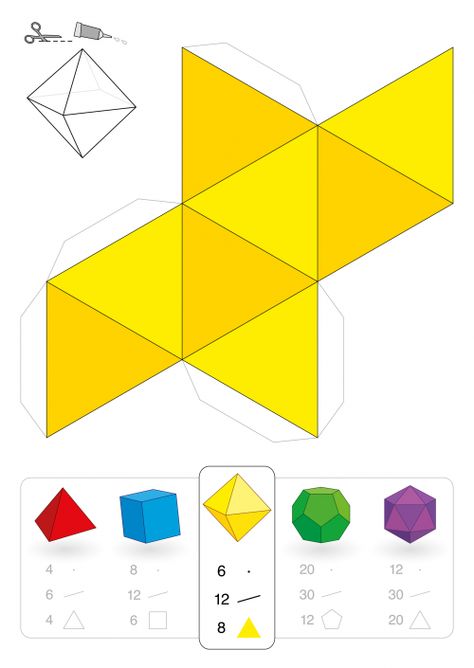 Colorful 3D Triangular Printable - KidsPressMagazine.com Nouns Activities, Teacher Classroom Supplies, Math Enrichment, Platonic Solids, Origami Ball, Bedroom Decor For Small Rooms, Diy Crafts Bookmarks, Sacred Geometry Tattoo, Desain Quilling