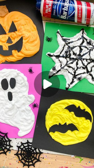 Deena Keller on Instagram: "Halloween Puffy Paint 🎃 follow @abcdeelearning for more kids ideas. Comment SPOOKY to get the directions on how to make puffy paint 🖤" Aftercare Ideas, Make Puffy Paint, Halloween Classroom Crafts, Toy Story Party Decorations, Danny Elfman, Bubble Painting, Halloween Classroom, Creepy Halloween Decorations, Scary Decorations