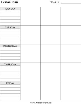 This lesson plan template for teachers has space to write in assignments for three subjects or classes for one week. It is oriented vertically. Free to download and print School Age Lesson Plans Template, Lesson Plan Template Free Middle School, Mini Lesson Plan Template, Og Lesson Plan Template, Teacher Weekly Planner Free Printable Lesson Plan Templates, Plan Book Template, Struktur Teks, Teacher Planner Templates, Lesson Plan Template Free