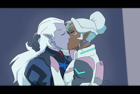 jessarts: “ A gift for a friend who wanted a non-zoomed-in version of the kissing scene. (Honestly, same.) Clean version ” Okay, thank you, we had to have this Allura Voltron, Voltron Allura, Prince Lotor, Kissing Scene, Elf Man, A Gift For A Friend, Doll Divine, Star Crossed, Voltron Legendary Defender