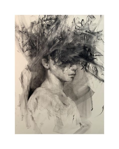 Josh Hernandez, Mad Charcoal, A Drawing, Black And White, Hair, White, Instagram, Black, Art