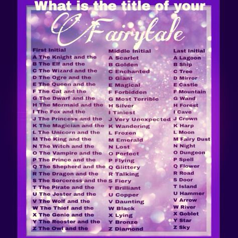 What is the title of your fairytale? Name Generator Book Title Generator, Fantasy Name Generator, Title Names, Princess Name, Story Generator, Title Generator, Baby Name Generator, Princess Fantasy, What's Your Name