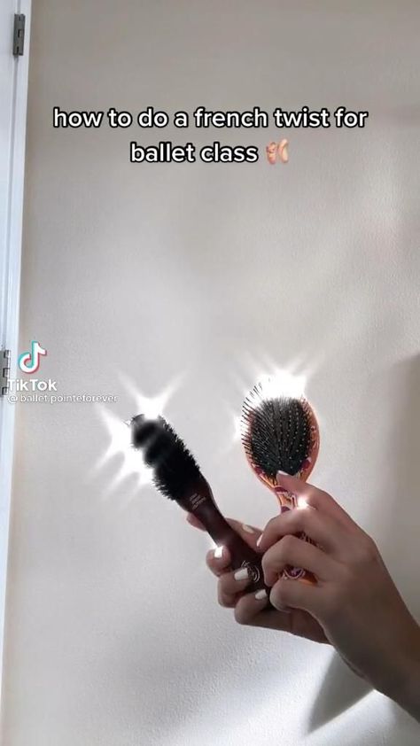 @ballet.pointforever on tiktok French Twist Dance Hair, Ballet Updo Hairstyles, Cute Buns For Dance, Ballet Hairstyles For Long Hair, French Twist Ballet Bun, Aesthetic Hairstyles For Dance, Ballet Hair Styles Dancers, Cool Ballet Buns, Ballet Aesthetic Hair