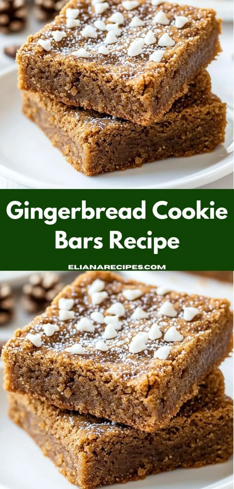 Need a quick and delightful dessert? Discover our Gingerbread Cookie Bars recipe, featuring a soft, chewy texture that’s packed with holiday spices. This simple dessert is a must-try for families during the holiday season. Cookie Swap, Kitchen Stories, Vegetarian Cheese, Holiday Gathering, Cream Cheese Frosting, Holiday Treats, Bars Recipes, Christmas Desserts, Holiday Festival