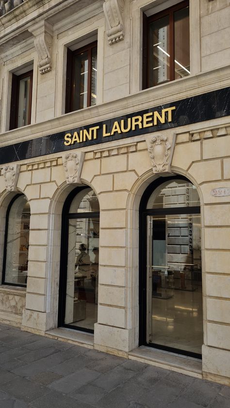 Ysl Building, Mood Icon, Ysl Store, Saint Laurent Store, Commercial And Office Architecture, Mood Aesthetic, Facade Architecture Design, Cafe Shop Design, Neoclassical Architecture