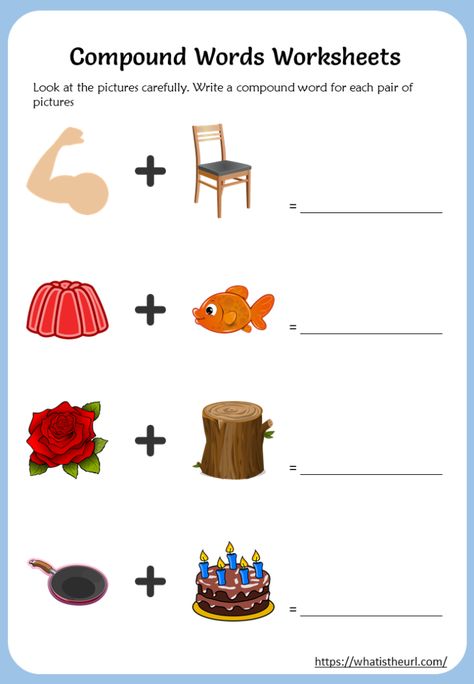 Compound Words Worksheet for 3rd Grade - Your Home Teacher Worksheet For 3rd Grade, Words Worksheets For Kindergarten, Compound Words Worksheets, Compound Words Activities, Words Worksheet, Kindergarten Math Worksheets Free, English Grammar For Kids, Cvc Words Kindergarten, Kids Activities At Home