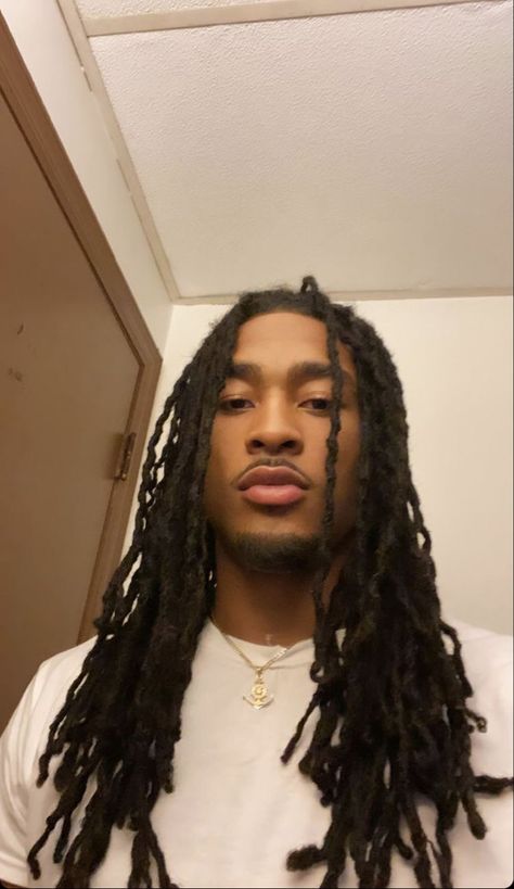 Male Long Locs Hairstyles Black Man, Fine Brownskin Men With Dreads, Male Faux Locs, Long Twists Men, Men With Locs Black, Dreads Black Man, Dark Skin Men With Dreads, Black Man With Dreads, Black Men Locs