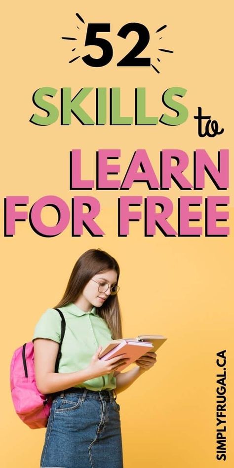 Learning new skills or hobbies doesn't have to cost a lot. In fact, learning something new doesn't have to cost a cent! Here are 52 fun things you can learn for free! Learn New Skills Ideas, Learn A New Hobby, Websites To Learn New Skills For Free, Learn Skills Ideas, Learn Excel Free, Learn A New Skill Ideas, Interesting Things To Learn, Free Websites To Learn Skills, Things To Learn List Of