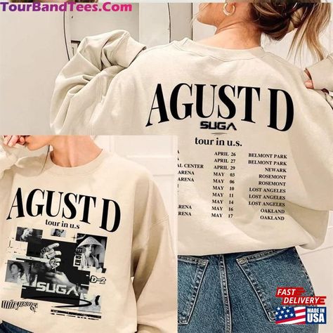 Agust D Tee Suga Yoongi Shirt Tour 2023 Sweatshirt Classic Check more at https://tourbandtees.com/product/agust-d-tee-suga-yoongi-shirt-tour-2023-sweatshirt-classic/ Zach Bryan Shirt, American Heartbreak, Zach Bryan, Suga Yoongi, Rap Tee, Orange Shirt, Agust D, Tour Shirt, American Shirts