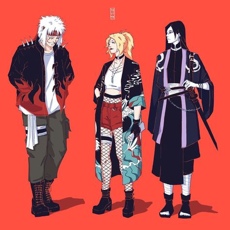 2,118 Likes, 7 Comments - ‘ZombieCON’ the Movie (@zombieconmovie) on Instagram: “Modern style for the Sannin 🍃👏 . art by @ravysuu . . .…” Jiraiya And Tsunade, Tenten Naruto, Sasuke Shippuden, Naruto Boys, Naruto Teams, Naruto Fan Art, Naruto Comic, Naruto Shippuden Characters, Naruto Shippuden Sasuke