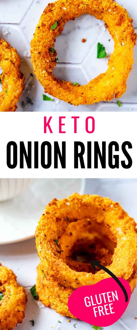 Low Carb Onion Rings, Onion Rings Air Fryer, Keto Onion Rings, Meal Planning Recipes, Baked Onion Rings, Onion Rings Recipe, Easy Low Carb Snacks, Keto Diet Benefits, Low Carb Side Dishes