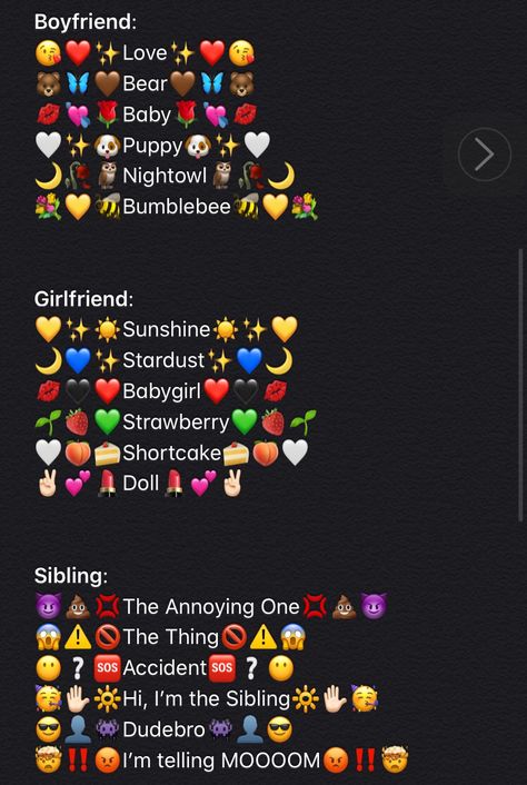 Boyfriend Emoji Contact Name, Cute Emoji Combinations For Boyfriend, Matching Couple Contact Names, Nicknamed For Boyfriends, Matching Nicknames For Best Friends, Funny Names To Call Your Boyfriend, Bestie Contact Name Ideas, Names To Call Your Boyfriend In Your Phone, Birthday Emoji Combination