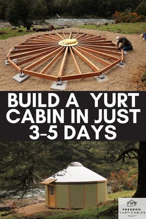 Build A Yurt, Yurt Cabin, Building A Yurt, Yurt Home, Yurt Living, Casa Hobbit, Diy Cabin, Building A Cabin, Tiny House Cabin