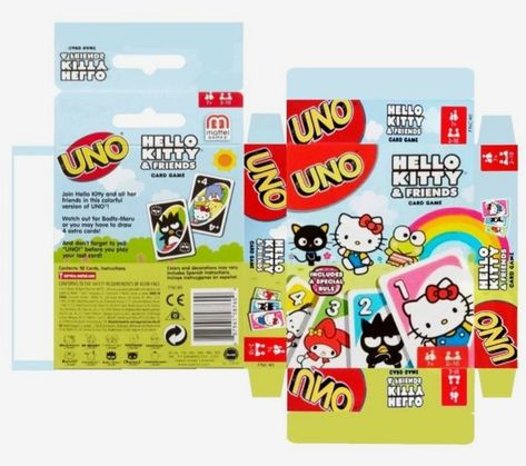 sanrio Sanrio Printables, Kawaii Diy Crafts, Box Template Printable, Phone Craft, Uno Card Game, Uno Cards, Kawaii Games, Hello Kitty Crafts, Kawaii Diy