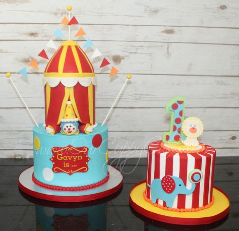 Simple Circus Cake, Circus Smash Cake, Circus 1st Birthdays, Circus Cake, Carnival Theme, Carnival Birthday Parties, Carnival Birthday, Carnival Themes, 1st Birthday Cake