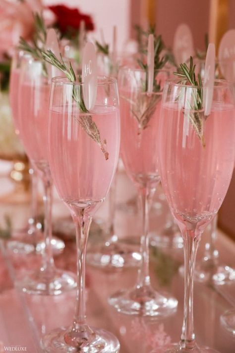 Pink Wedding Drinks, Pretty Pink Cocktails, Sweet 16 Mocktail, Pink Theme 50th Birthday, Pink Wedding Cocktails, Rose Brunch Party, Pink Cocktails Aesthetic, Pink Elegant Birthday Party, Pink Themed Dinner Party