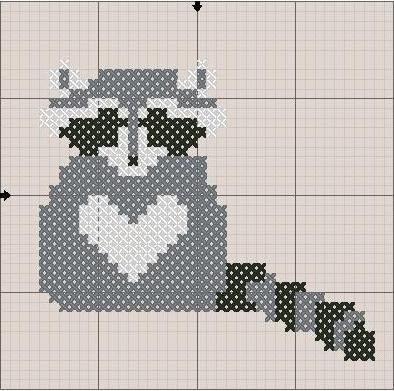 Raccoon Cross Stitch Pattern Raccoon Cross Stitch Pattern Free, Skunk Cross Stitch, Raccoon Embroidery Pattern, Raccoon Cross Stitch Pattern, Raccoon Embroidery, Raccoon Cross Stitch, Quotes Celebrities, Tiny Cross Stitch, Cross Stitch Letters