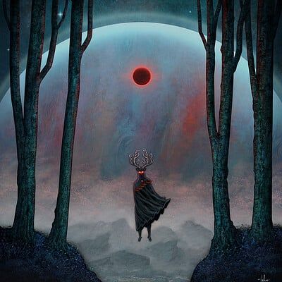 Andy Kehoe, Sky Photoshop, The Horned God, Digital Painting Photoshop, Horned God, Modern Surrealism, Colored Pictures, Photoshop Painting, Color Pictures