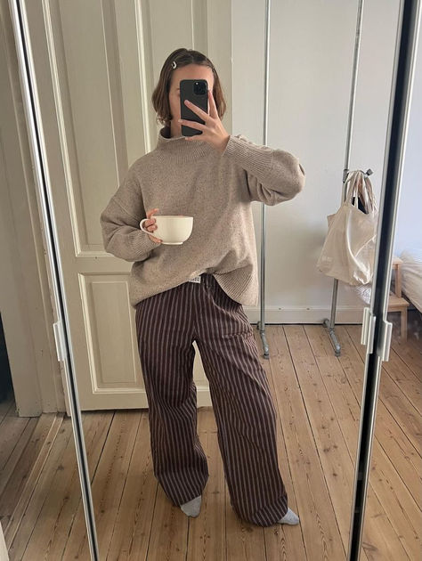 Paris1 Pants in everyone’s fave, Chocolate Brown 🍫🐻 Brown Trousers Outfit Winter, Brown Striped Pants Outfit, Brown Pinstripe Pants Outfit, Pin Stripe Pants Outfit, Striped Linen Pants Outfit, Striped Trousers Outfit, Trousers Outfit Winter, Brown Trousers Outfit, Pinstripe Pants Outfit