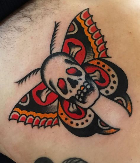 Skull Butterfly Tattoo Traditional, Traditional Sugar Skull Tattoo, Traditional Filler Tattoo, Traditional Skull Tattoo, Traditional Mermaid, Traditional Mermaid Tattoos, Traditional Tattoo Filler, Traditional Moth Tattoo, Skull Butterfly Tattoo