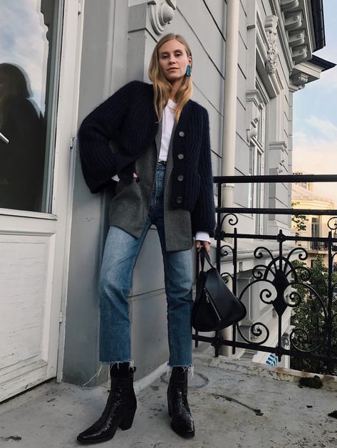 Instagram Office, Berlin Style, Black Cowboy, Jean Jacket Women, Looks Street Style, Business Outfit, Winter Mode, Denim Jacket Women, Look Casual