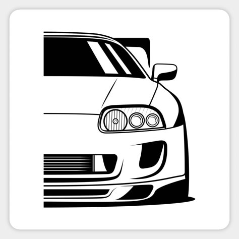 Supra Mk 4 Drawing, How To Draw Supra Mk4, Toyota Supra Painting, Toyota Supra Mk4 Drawing Easy, Gtr Drawing Easy, Jdm Drawing Easy, Supra Sketch Drawing, Supra Mk4 Drawing Easy, Supra Drawing Easy