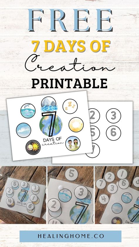 God Created The World In 7 Days Crafts, 7 Days Of Creation Printable Free, Creation Crafts For Preschool, 7 Days Of Creation Printable, Days Of Creation Craft, Days Of Creation Printable, Creation Preschool, Creation Bible Crafts, Genesis Creation