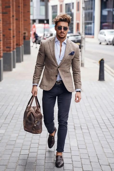 Classy Beige Blazer Outfit Ideas for Men | Biege Blazer Combination - TiptopGents Beige Blazer Outfit Men, Sports Jacket Outfit Men, Sports Coat Outfit Men, Tan Blazer Outfits, Beige Jacket Outfit, Sports Jacket Outfit, Blazer Men Outfit, Beige Blazer Outfit, Sport Coat Outfit