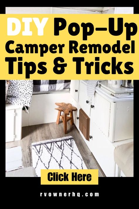 Planning a pop-up camper remodel? This incredible blog post is a must-read! Packed with 17 inspiring renovation ideas and practical tips, it's the perfect resource for any DIY enthusiast looking to transform their camper. I can't wait to put these ideas into action! 🛠️🚐 #PopUpCamperRemodel #DIYCamperRenovation #RVLife Small Rv Makeover, Pop Up Camper Bathroom, Interior Rv Makeover, Rv Color Schemes, Small Pop Up Campers, Boho Rv, Rv Makeover Ideas, Pop Up Camper Remodel, Popup Camper Remodel