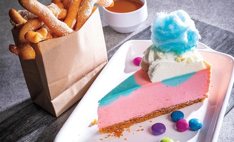 Apple Cheesecake Topping, Cotton Candy Cheesecake, Candy Cheesecake, Creme Anglaise Recipe, Funnel Cake Fries, Beer Sauce, Lemon Poppyseed Bread, Swirl Cheesecake, Waffle Ice Cream