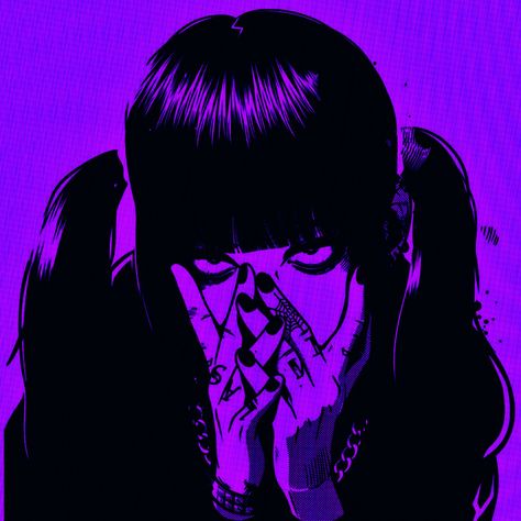 Cybergoth Aesthetic Pfp, Cybergoth Pfp Purple, Purple Cybergoth Aesthetic, Purple Profile Pic, Pfp Ideas Aesthetic, Cybergoth Pfp, Purple Profile, Cybergoth Aesthetic, Anime Gothic