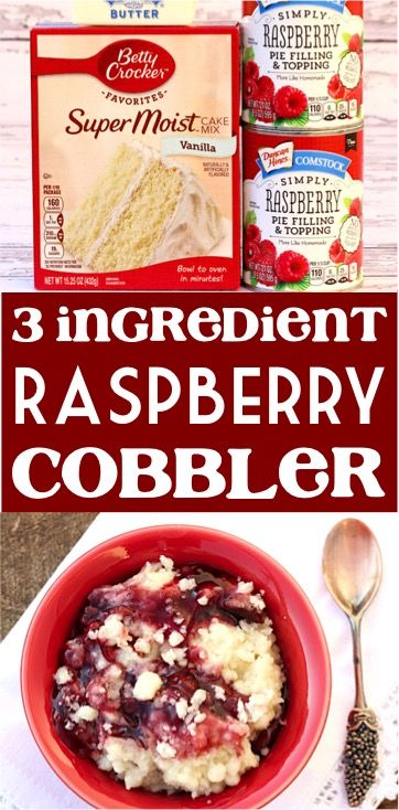 Cobbler Recipes Easy Raspberry Dump Cakes! Crock Pot desserts for a crowd with 3 ingredients are so simple! Raspberry Dump Cake, Raspberry Cobbler Recipe, Blueberry Crumble Recipes, Ramekin Dessert, Raspberry Cobbler, Slow Cooker Cake, Crockpot Cake, Crockpot Desserts, Apple Dump Cake Recipe