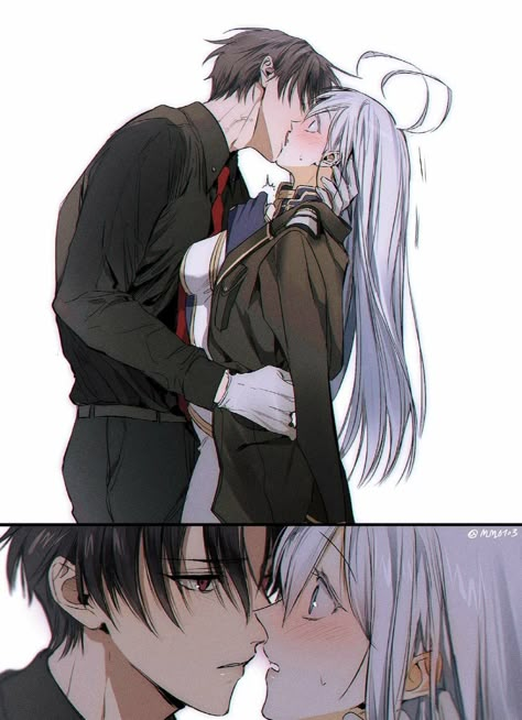 Cute Romantic Manga Art, Fan Art Anime Romance, Anime Couple Poses, Shin X Lena, Shin Lena, Kiss Anime, Charlotte Anime, Romantic Anime Couples, Kawaii Plushies