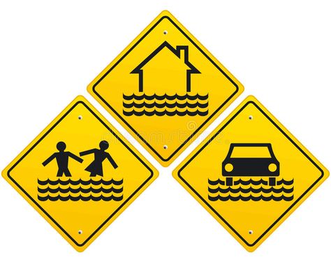 Three flood warning sign. Three yellow flood warning sign #Sponsored , #PAID, #Paid, #flood, #sign, #yellow, #warning Flood Warning, Sign Illustration, Warning Sign, Warning Signs, Stock Vector, Vector Illustration, Logo Design, Novelty Sign, Stock Photos