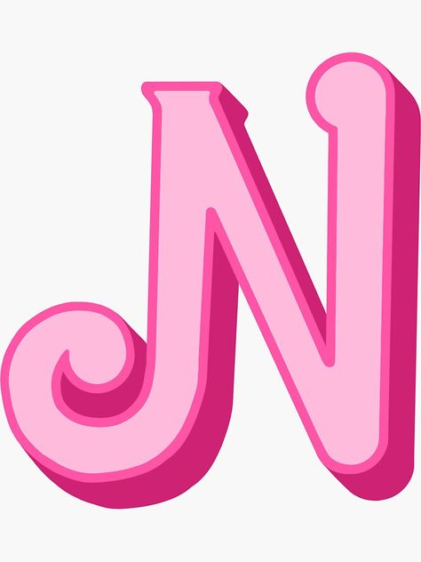 Barbie Alphabet Letters, Barbie Letters, Sticker Drawing, Initial N, The Letter N, Toddler Parties, Birthday Cake Topper Printable, Barbie Birthday Party, Alphabet Images