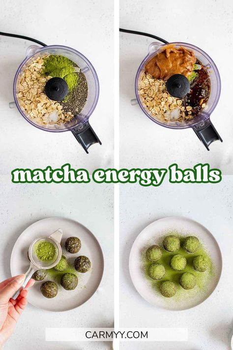 These matcha balls are such a delightful snack! They’re creamy, flavorful, and so easy to make. You only need a handful of ingredients to make these matcha energy balls and they come together in minutes! They’re the perfect make-ahead snack. Matcha Balls, Matcha Energy Bites, Paleo Energy Balls, Matcha Snacks, Matcha Energy Balls, Matcha Chia Pudding, Sweet Matcha, Matcha Dessert, Protein Balls Recipes