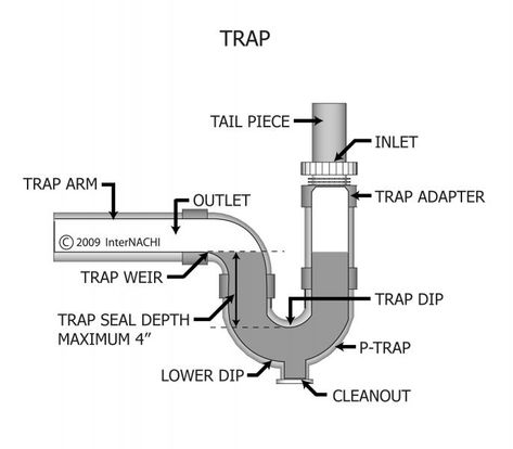 p-trap P Trap Plumbing, Plumbing Basics, Camp Sink, Camping Sink, Basement House, Charleston Homes, Diy Plumbing, Diagram Design, Plumbing Pipe