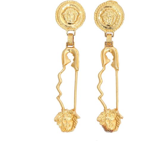 RARE GIANNI VERSACE LARGE SAFETY PIN EARRINGS ❤ liked on Polyvore featuring jewelry, earrings, earring jewelry, versace jewellery, versace earrings, versace jewelry and safety pin earrings Versace Jewellery, Versace Safety Pin, Versace Earrings, Safety Pin Jewelry, Large Safety Pin, Virtual Wardrobe, Pin Earrings, Safety Pin Earrings, Versace Jewelry