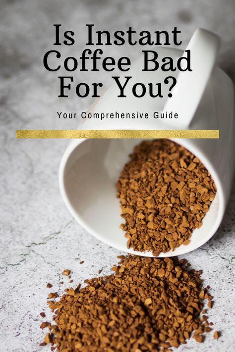 Coffee: it’s more than just a drink. It’s a culture, a comfort, and for many, a daily necessity. With our hectic lifestyles and the need for convenience, instant coffee has become an integral part of this culture. However, a lingering question remains: “Is instant coffee bad for you?” This article aims to answer this question by providing a comprehensive guide to understanding the health implications of instant coffee. French Press Recipes, Coffee Bad, Coffee Knowledge, Best Cold Brew Coffee, Best Instant Coffee, Types Of Coffee Drinks, Barista Style, Man Recipes, Cold Brew Coffee Recipe