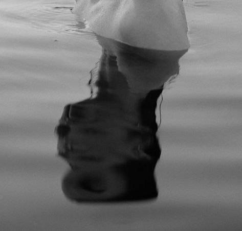 Black and white 35mm film photo of brunette model submerged in desert lake surrounded by mountains. Water Portrait Photography Lakes, Human Reflection In Water, Reflection Film Photography, Water Reflection Aesthetic, Reflection Water Photography, Water Film Photography, Water Editorial Photography, Water Woman Art, Black And White Film Photography 35mm