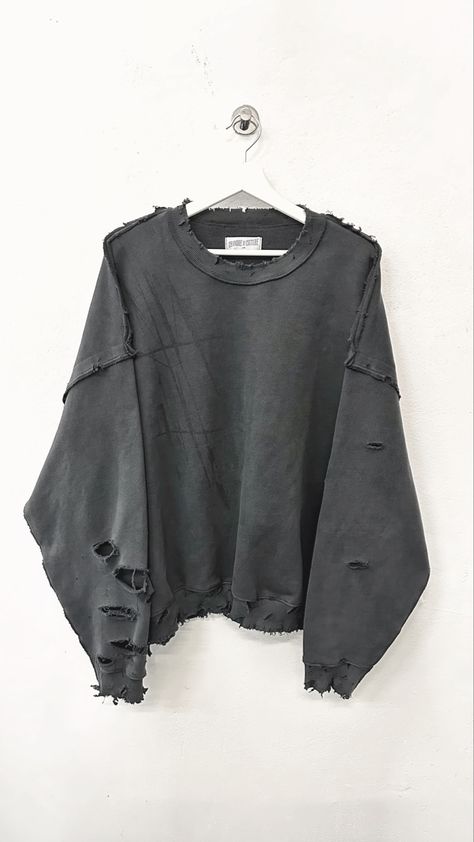 On the picture you can see a pretty destroyed jumper that was refined with screen printing.

The jumper is classified as dark fashion Reworked Fashion, Concept Clothing, Clothing Mockup, Screenprinting, Dark Fashion, Grunge Fashion, Apparel Design, Fashion Inspo Outfits, Clothing Brand