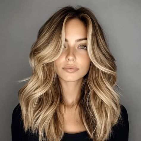 13 Trending Honey Blonde Hair Ideas: Top Looks to Try This Season Brown Carmel Honey Hair, Creamy Honey Blonde Hair, Light Brown Hair With Honey Highlights Golden Blonde, Honey Blonde Balayage Long Hair, Warm Honey Blonde Hair Dark Roots, Dark Honey Blonde Hair Balayage, Brown And Honey Blonde Hair, Honey Blonde With Lowlights, Honey Beige Balayage