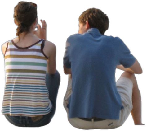 Person Sitting Back View, Person Back View, People Sitting Png, Sitting Back View, Couple Sitting Together, Render People, Sitting Together, People Cutout, Cut Out People