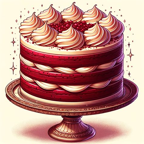 Bolo Red Velvet, Food Art Painting, Amazing Bedroom Designs, Cake Drawing, Cute Food Art, Red Velvet Cake, Velvet Cake, Food Drawing, Cute Backgrounds