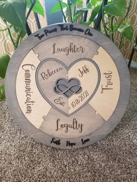 Unity/ Family Puzzle 15 Round Puzzle | Etsy Alternative Wedding Ceremony, Unity Symbol, Unity Ceremony Ideas, Family Unity, Blended Families, Family Puzzle, Family Puzzles, Unity Ceremony, Wedding Unity